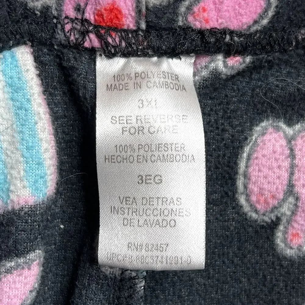 Vintage Y2K Happy Bunny Fleece Pajama Pants Jim Benton Just Jimmy Indie McBling